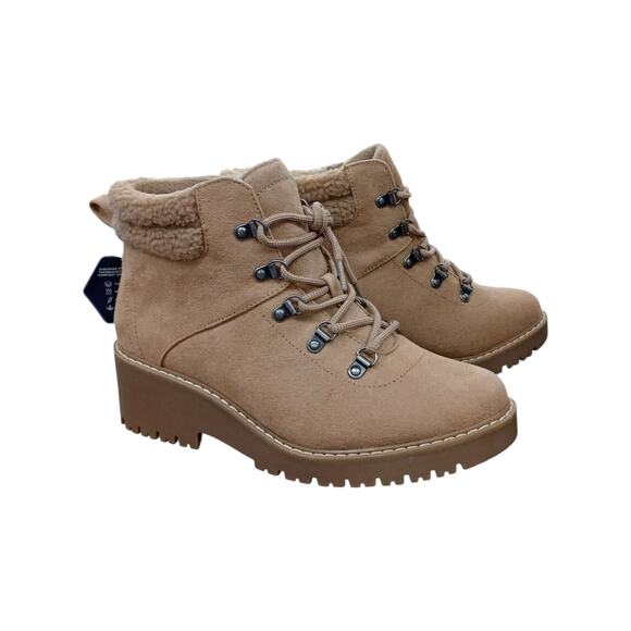 Sonoma Women's Oleen Taupe Faux Suede Lace Up Lug Heel Ankle Boots Size 10 NIB - Picture 1 of 8